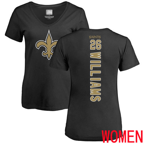 New Orleans Saints Black Women P J Williams Backer Slim Fit NFL Football 26 T Shirt